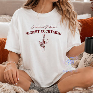 I Survived Patricias Sunset Cocktails Funny Horror Tri-Blend Shirt