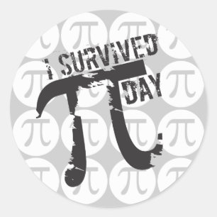 I Survived Pi Day - Funny Pi Symbol Stickers