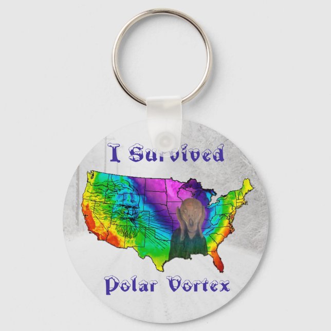 I Survived Polar Vortex Key Ring (Front)