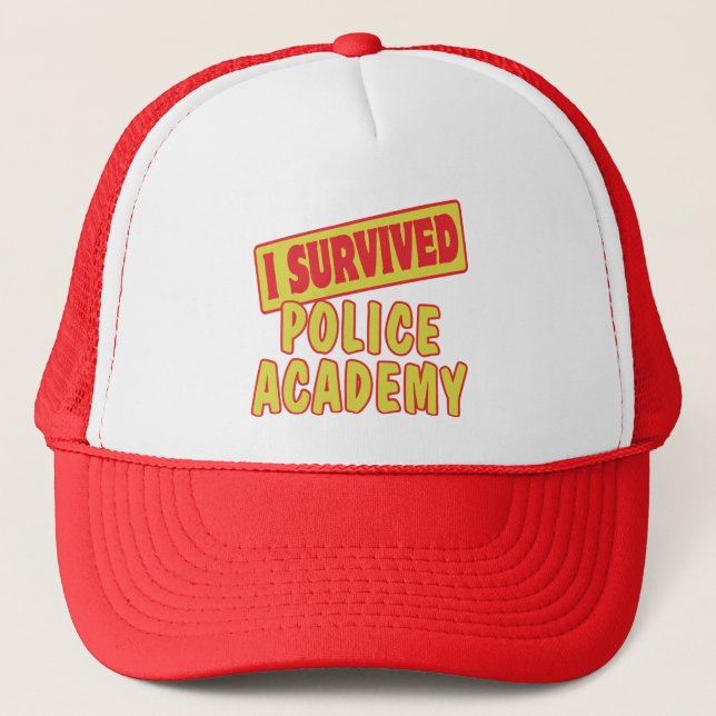 I SURVIVED POLICE ACADEMY TRUCKER HAT (Front)