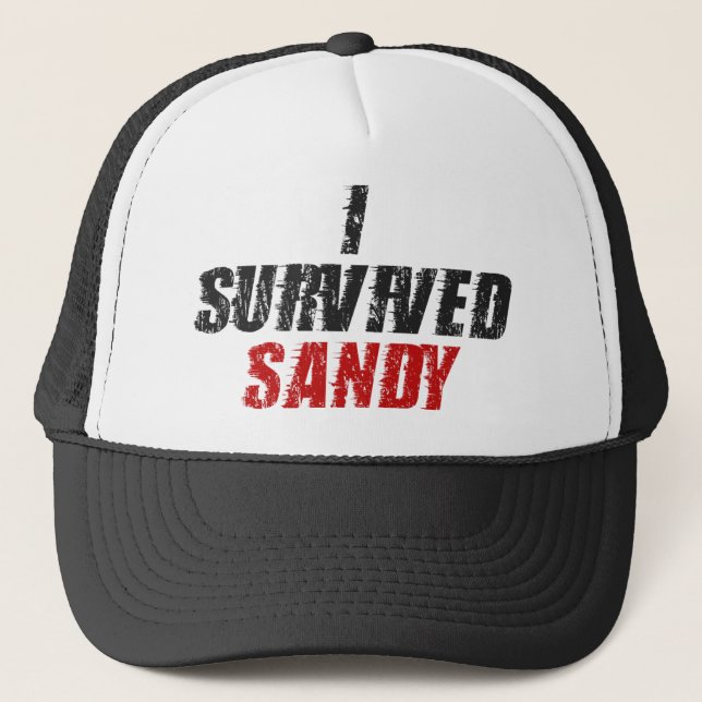 I Survived Sandy - Hurricane Sandy Hat (black) (Front)