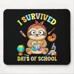 I Survived Six Seven Days Of School Cute Sloth Stu Mouse Mat