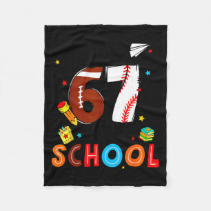 I Survived Sixty Seven Days Of School Funny Baseba Fleece Blanket