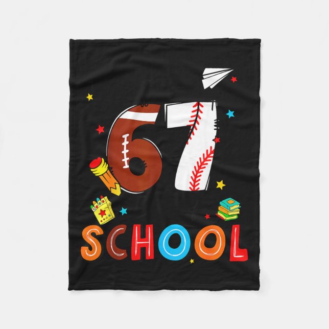 I Survived Sixty Seven Days Of School Funny Baseba Fleece Blanket (Front)
