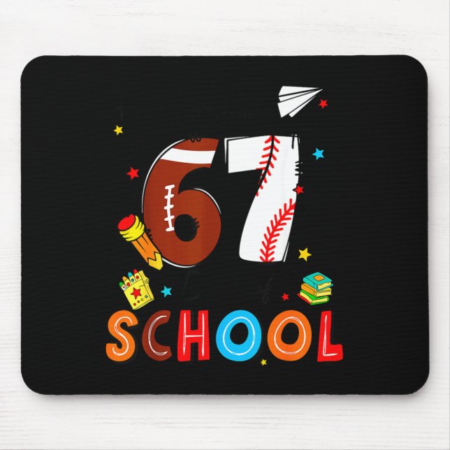 I Survived Sixty Seven Days Of School Funny Baseba Mouse Mat (Front)