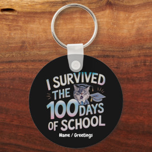 I Survived the 100 Days of School - Celebrate 100  Key Ring