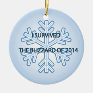 I survived the blizzard of 2014 snowflake ceramic tree decoration