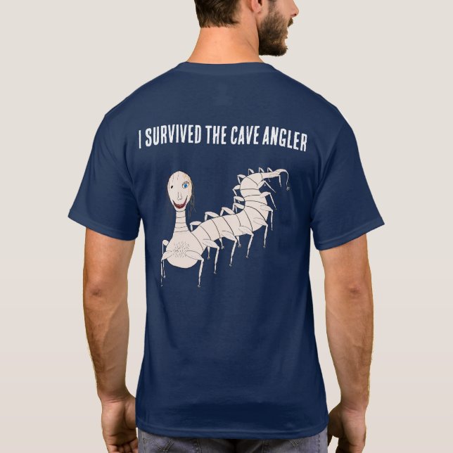 I SURVIVED THE CAVE ANGLER T-Shirt (Back)