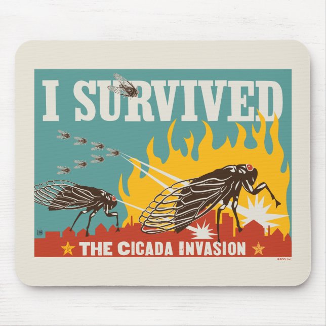 I Survived the Cicada Invasion Mouse Mat (Front)