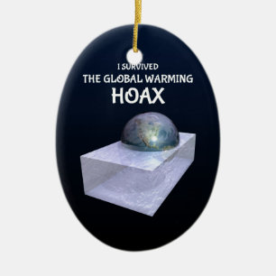 I Survived The Global Warming Hoax Ceramic Tree Decoration