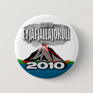 I Survived The Iceland Volcano 6 Cm Round Badge