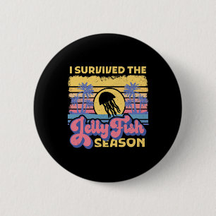 I Survived The Jellyfish Season Beach Retro Summer 6 Cm Round Badge