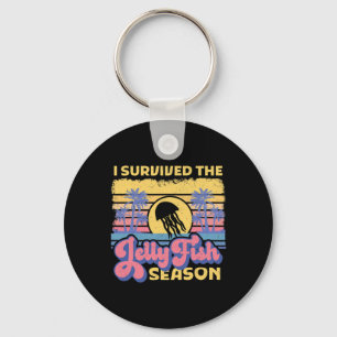 I Survived The Jellyfish Season Beach Retro Summer Key Ring