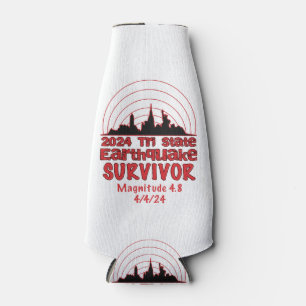 I Survived the NYC Earthquake Quake Tri State 2024 Bottle Cooler