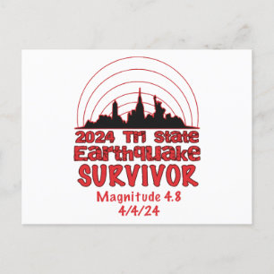 I Survived the NYC Earthquake Quake Tri State 2024 Holiday Postcard