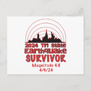 I Survived the NYC Earthquake Quake Tri State 2024 Postcard