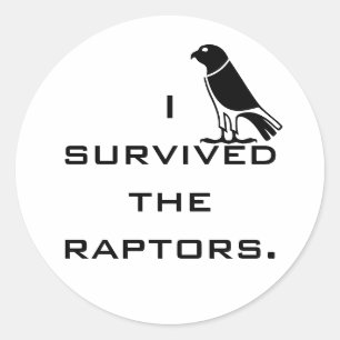 I survived the raptors classic round sticker
