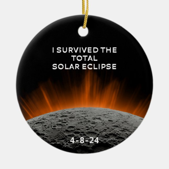 I survived the solar eclipse ornament (Front)