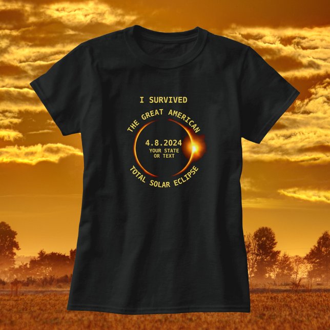 I Survived the Total Solar Eclipse 4/8/2024 USA T-Shirt (Creator Uploaded)