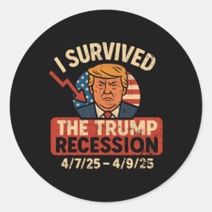 I Survived The Trump Recession America Vintage Classic Round Sticker
