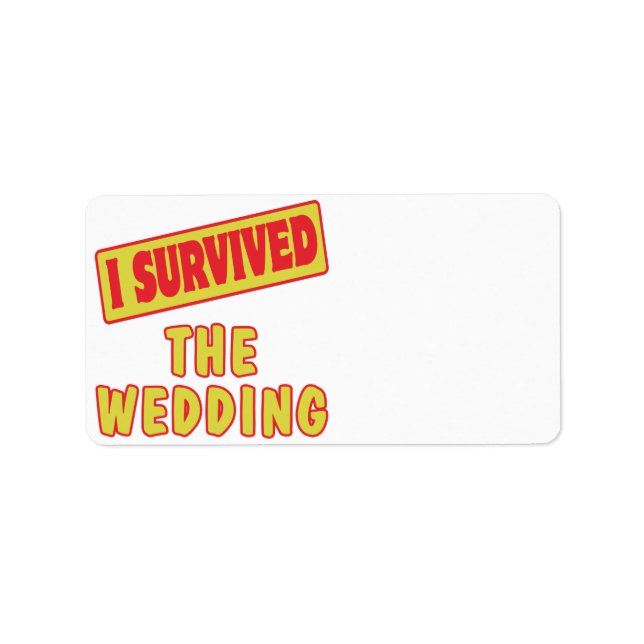 I SURVIVED THE WEDDING LABEL (Front)