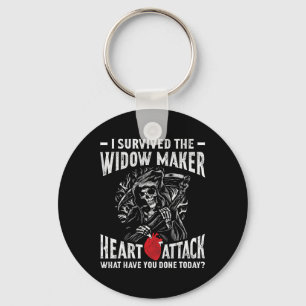 I Survived The Widow Maker Heart Attack Heart Dise Key Ring