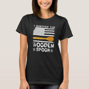 I Survived The Wooden Spoon American Flag Funny Ad T-Shirt
