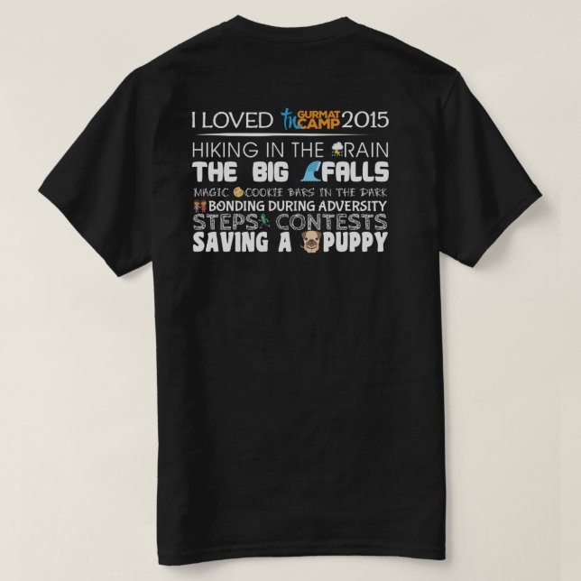 I Survived TNCamp2015 (Dark Shirt) T-Shirt (Design Back)