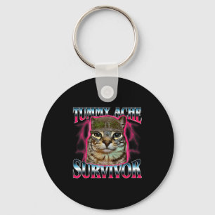 I Survived Today's Funny Tummy Ache Survivor Cat M Key Ring