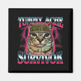 I Survived Today's Funny Tummy Ache Survivor Cat M Magnet