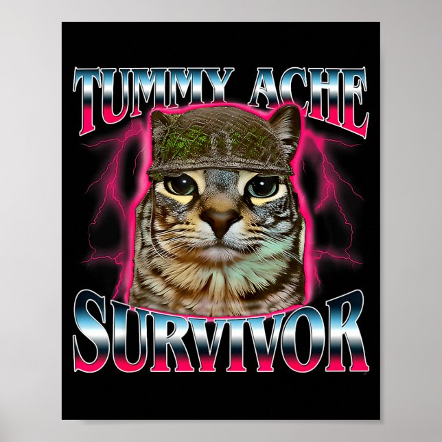 I Survived Today's Funny Tummy Ache Survivor Cat M Poster (Front)