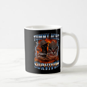 I Survived Today's Tummy Ache Funny Silly Cat Meme Coffee Mug