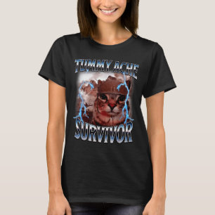 I Survived Today's Tummy Ache Survivor Funny Cat M T-Shirt