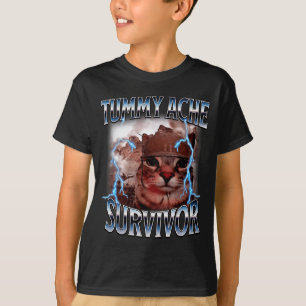I Survived Today's Tummy Ache Survivor Funny Cat M T-Shirt