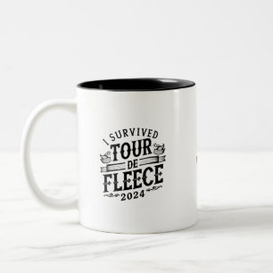I Survived Tour De Fleece 2024 Personalise Team  Two-Tone Coffee Mug