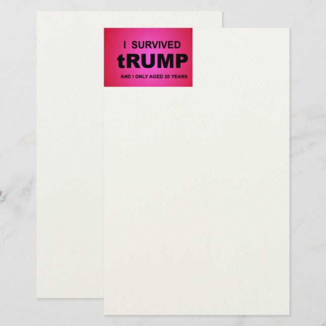 I Survived tRUMP Stationery (Front/Back)
