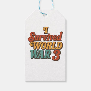 I Survived World War 3 Funny Retro Vintage Gift Tags