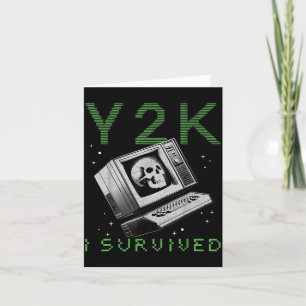I Survived Y2k Millennium Bug Funny Retro Vintage Card