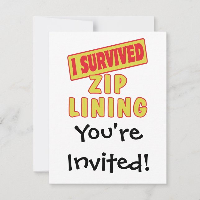 I SURVIVED ZIP LINING INVITATION (Front)