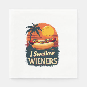 I Swallow Saucy Wieners Funny Adult Joke Hot Dogs Napkin