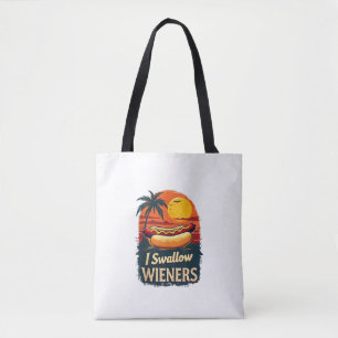 I Swallow Saucy Wieners Funny Adult Joke Hot Dogs Tote Bag