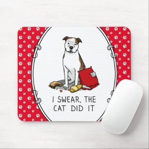I Swear the Cat Did It Pit Bull (lt brindle/wh3) Mouse Mat