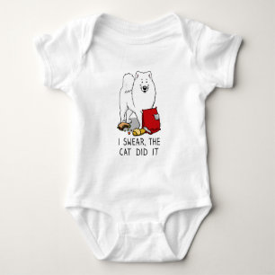 I Swear, the Cat Did It Samoyed Dog Baby Bodysuit