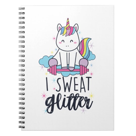 Download I Sweat Glitter Unicorn Workout Weightlifting Gym Notebook ...