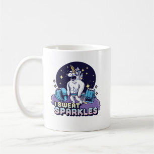 I Sweat Sparkles Funny Lifting Gym Workout Unicorn Coffee Mug