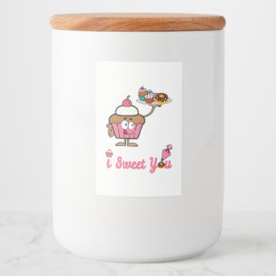 I Sweet You with a Cupcake Food Label