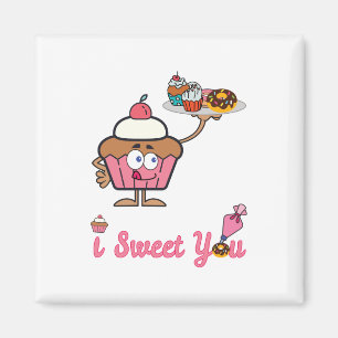 I Sweet You with a Cupcake Magnet