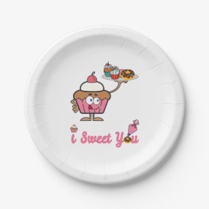 I Sweet You with a Cupcake Paper Plate