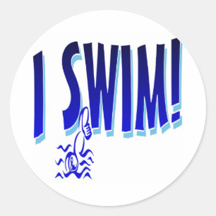 I Swim Classic Round Sticker