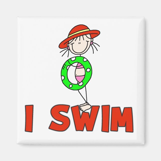 I Swim Girl Magnet (Front)